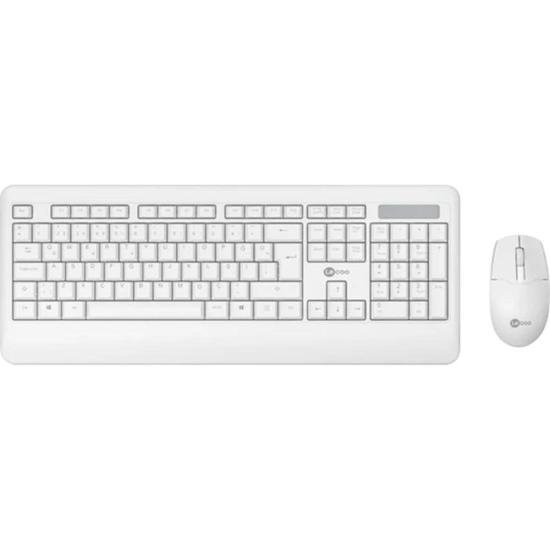 Kit teclado e mouse sem fio lecoo KW202 branco