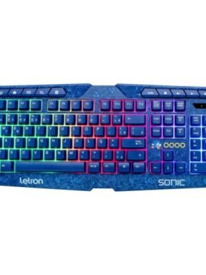 Teclado gamer letron sonic USB com LED azul