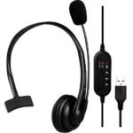 Headset office fortrek FK 731A USB preto