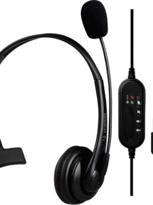 Headset office fortrek FK 731A USB preto