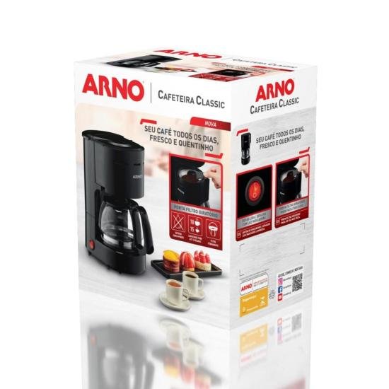 Cafeteira elétrica arno classic preta 127 V