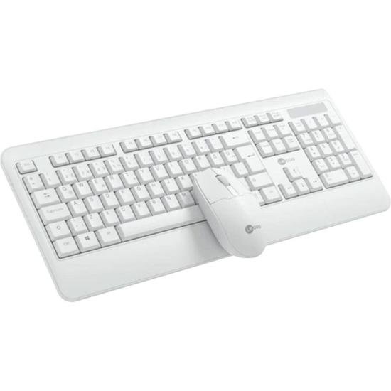 Kit teclado e mouse sem fio lecoo KW202 branco