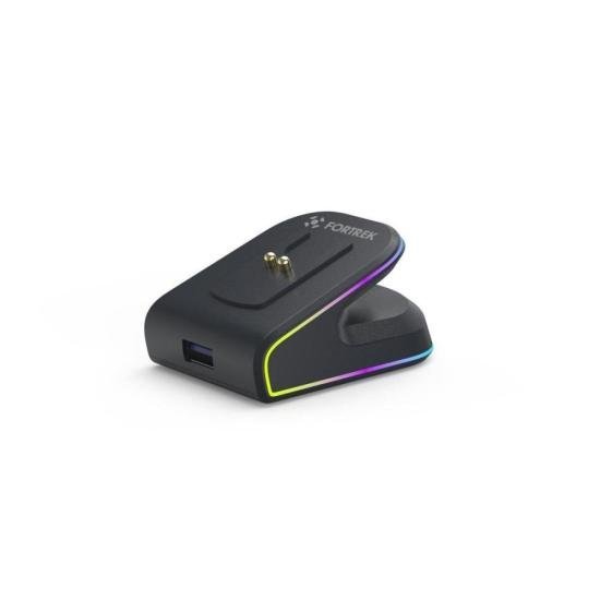 Mouse wireless com dock de carregamento magnético Fortrek Loyal preto