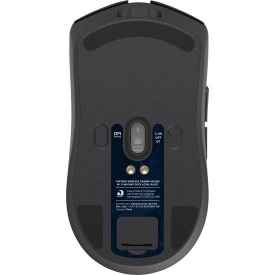 Mouse wireless com dock de carregamento magnético Fortrek Loyal preto