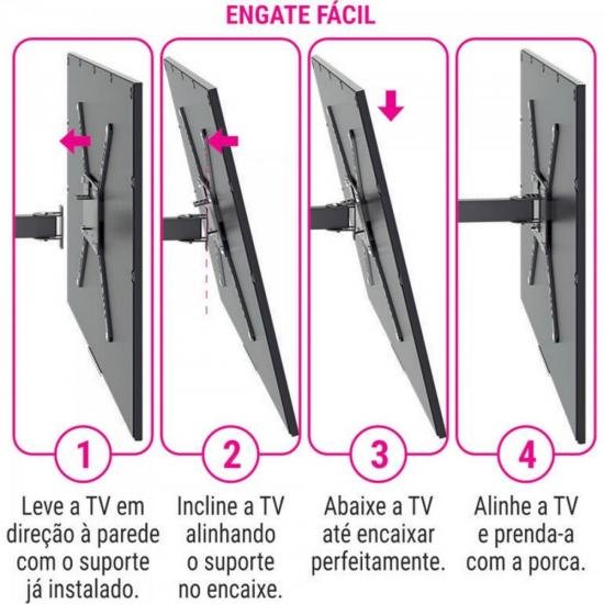 Suporte articulado para TV 19"–56" preto STPA50 Multivisão