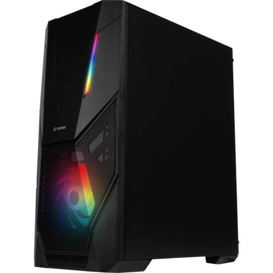 Gabinete Gamer Fortrek Mid Tower Black Hawk RGB Preto