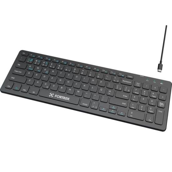 Teclado Sem Fio Office Fortrek KB11 Full Bluetooth Preto